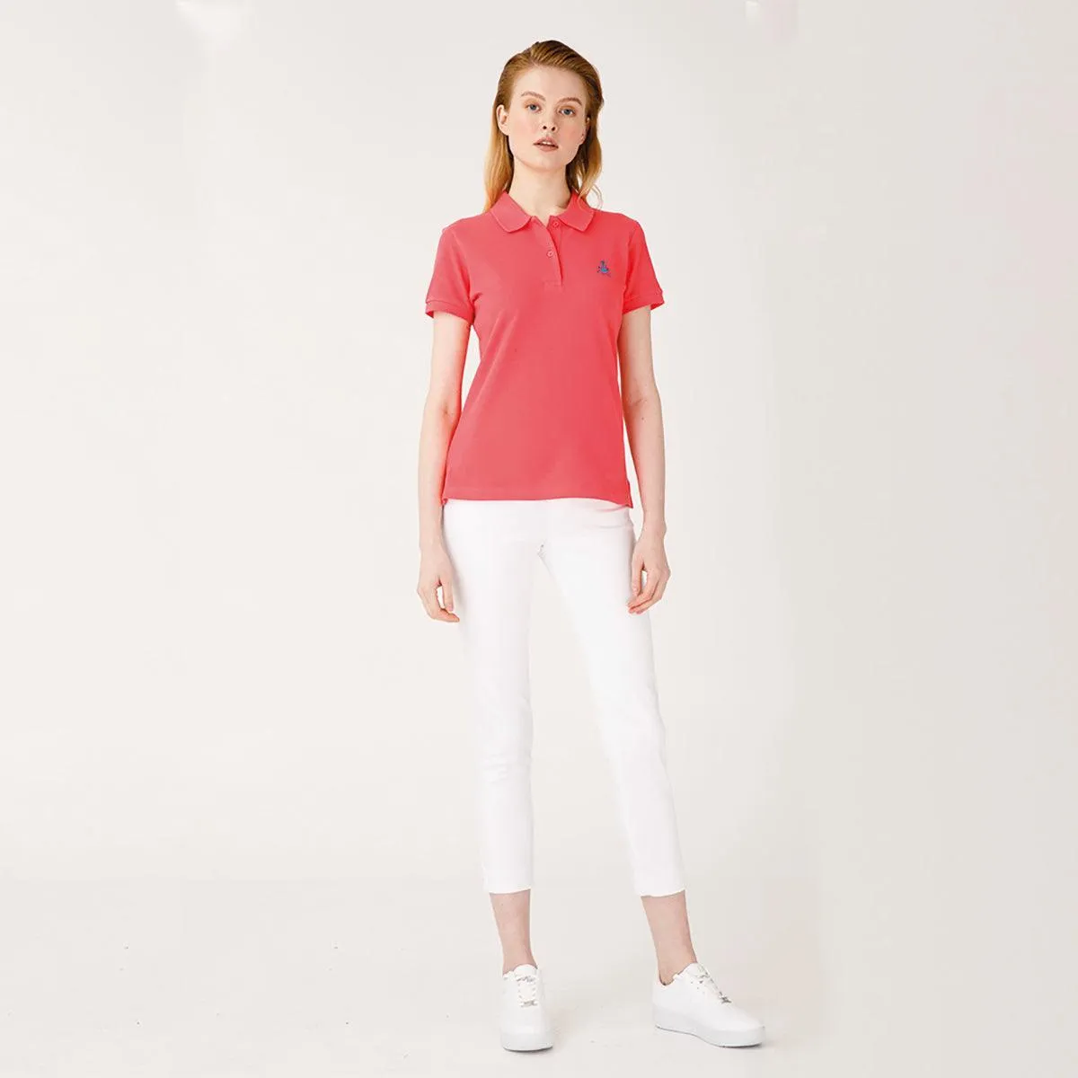 Biggdesign Anemoss Seagull Women's Polo Collar T-shirt, Short Sleeve