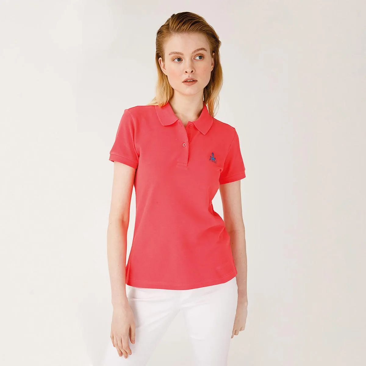 Biggdesign Anemoss Seagull Women's Polo Collar T-shirt, Short Sleeve