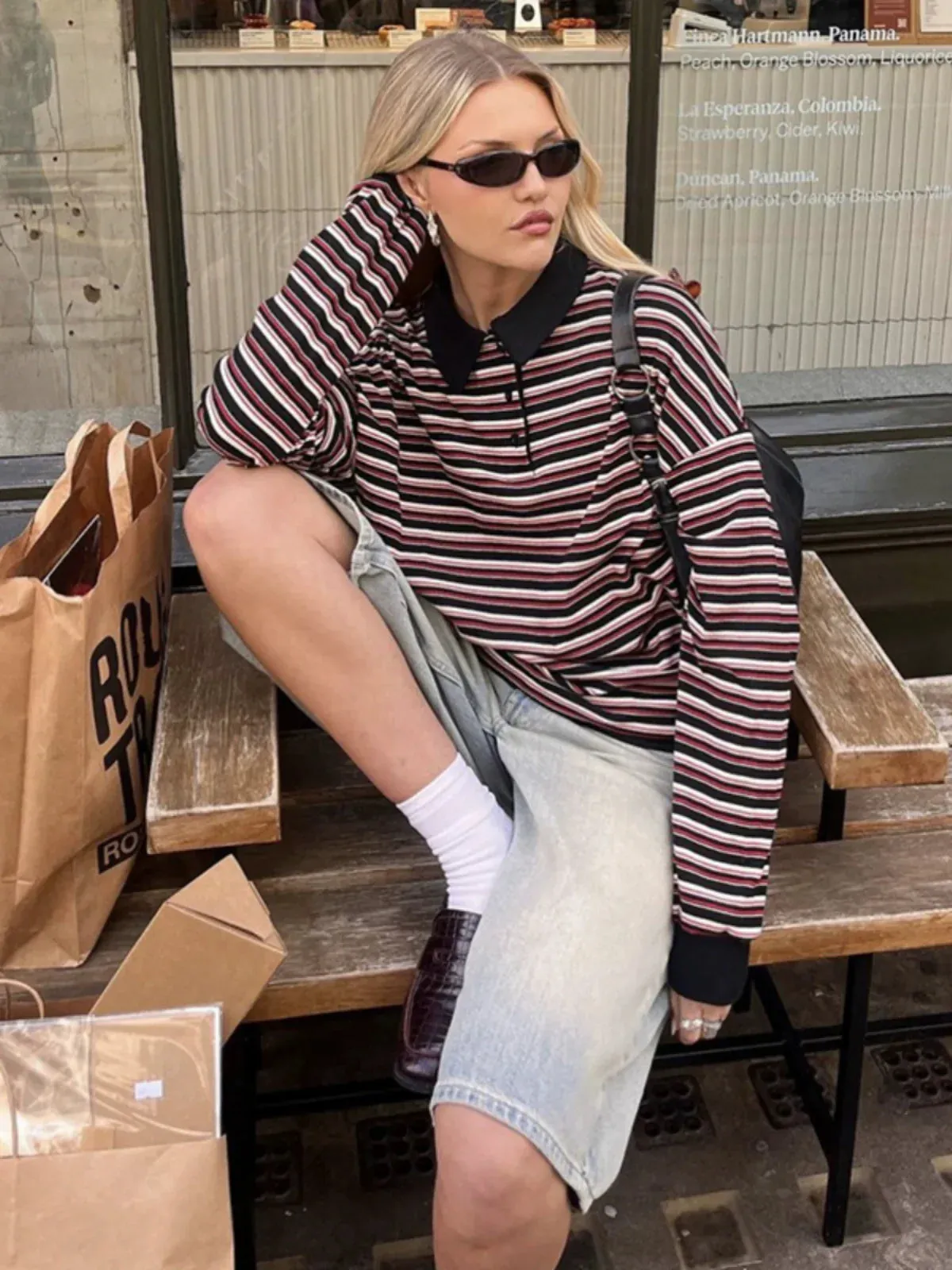 Brooklin Contrast Polo Collar Top