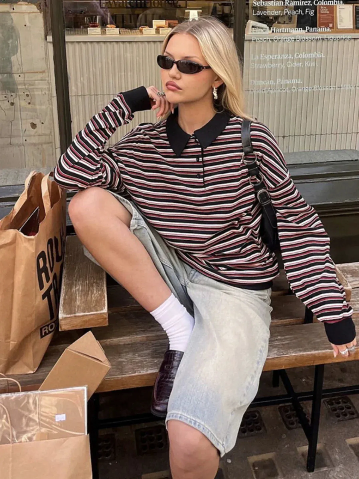 Brooklin Contrast Polo Collar Top