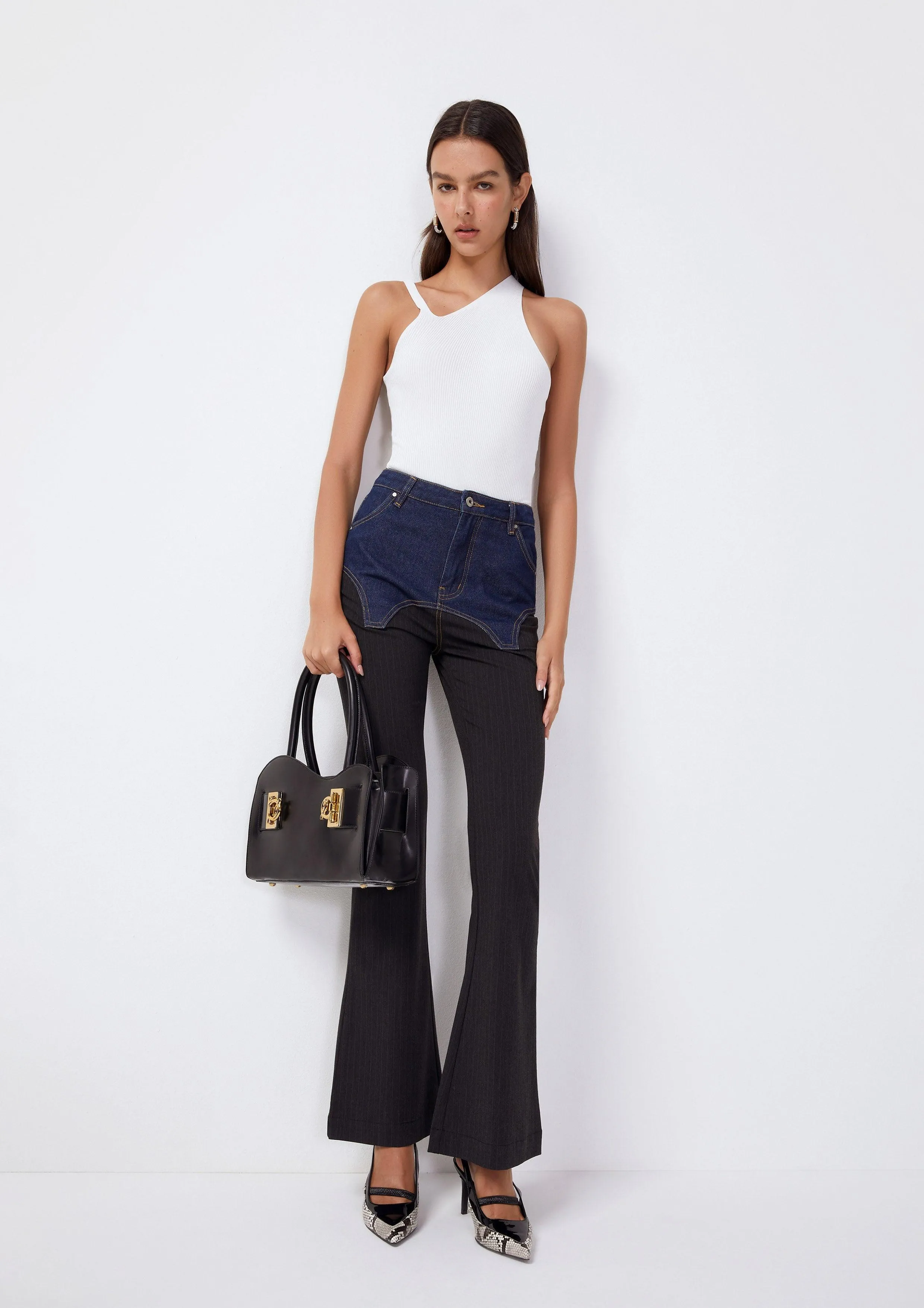 Diana Asymmetric Ribbed Knitted Bodysuit