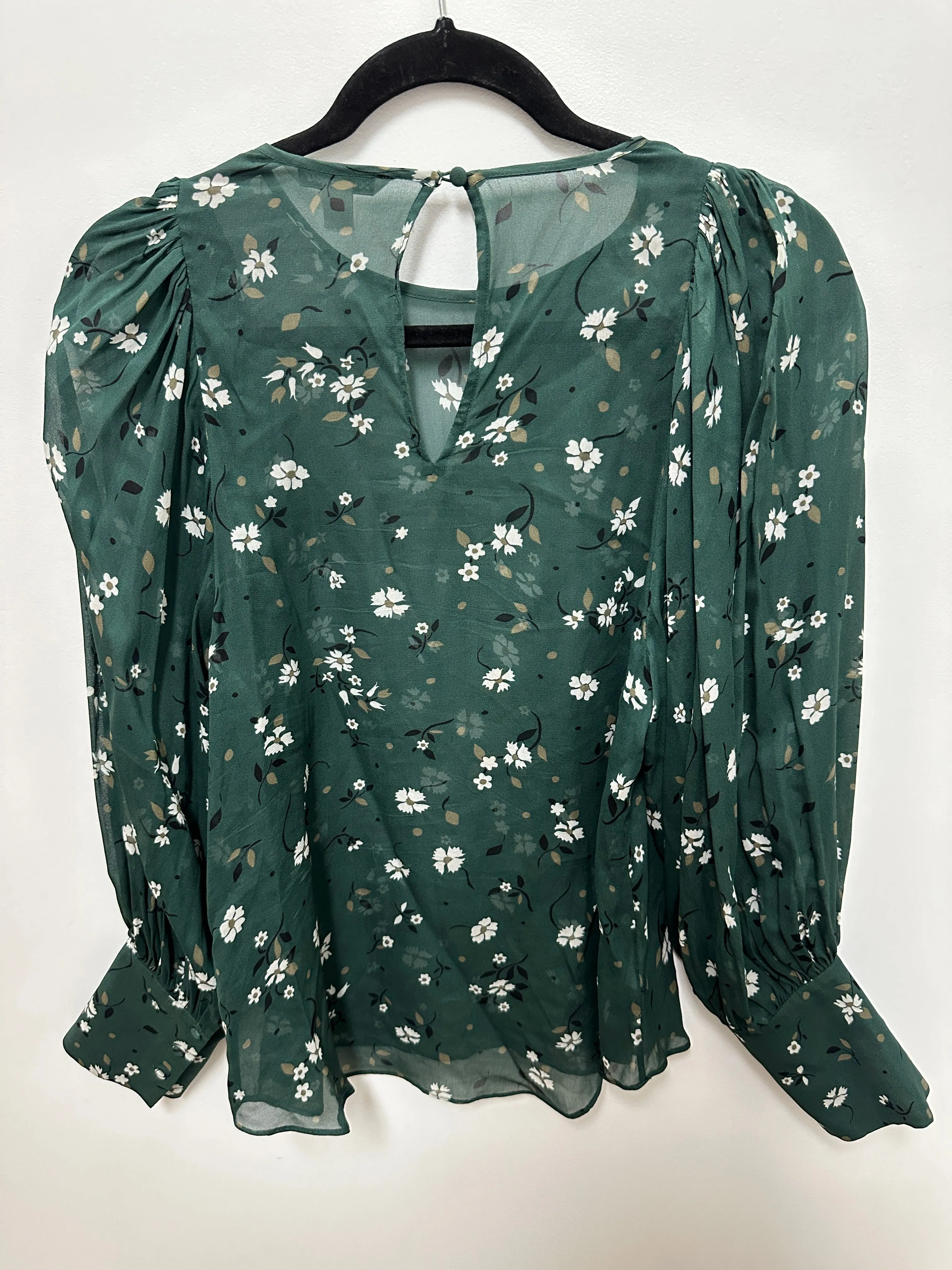 Floral Printed Georgette Blouse in Green
