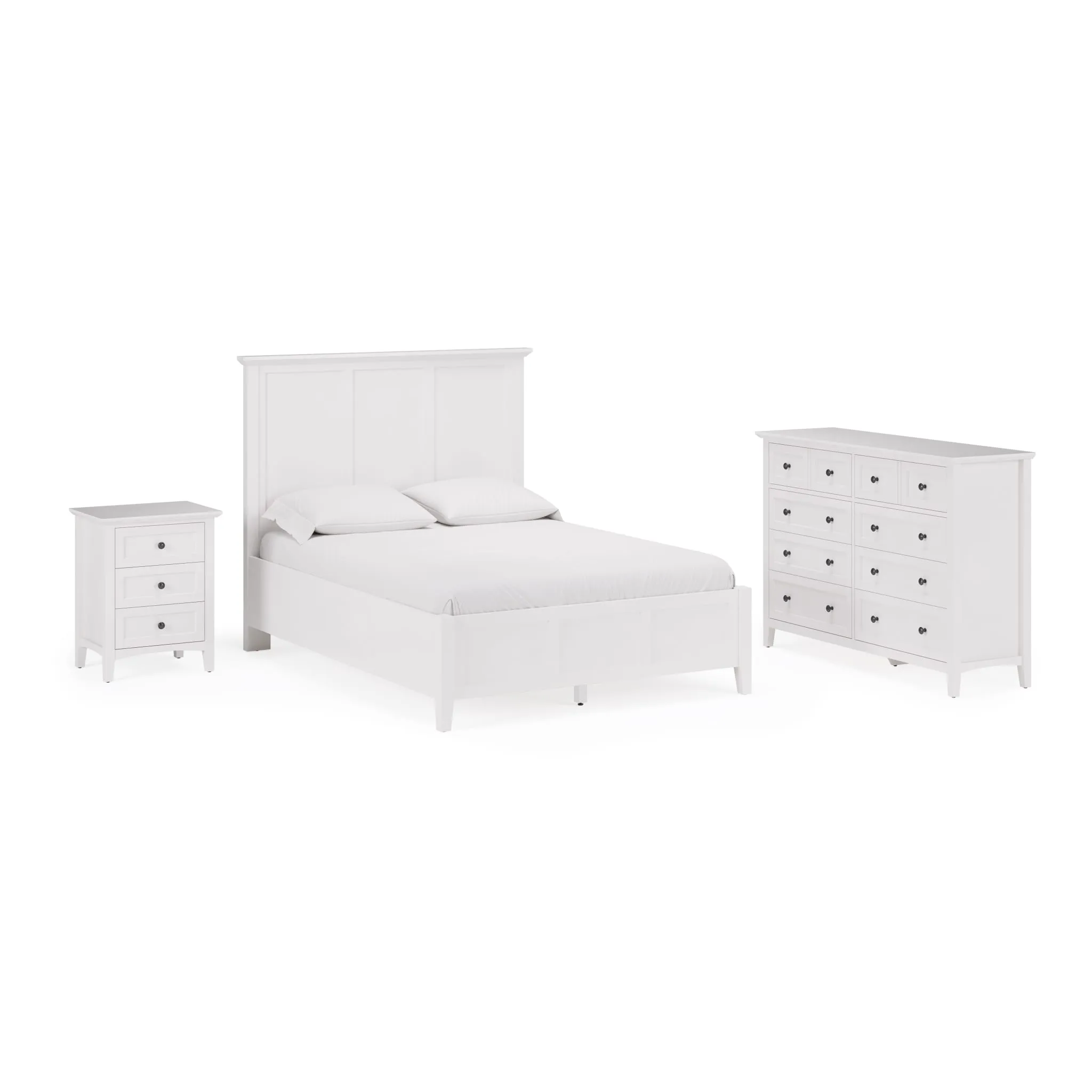 Grace Three Drawer Nightstand in Snowfall White