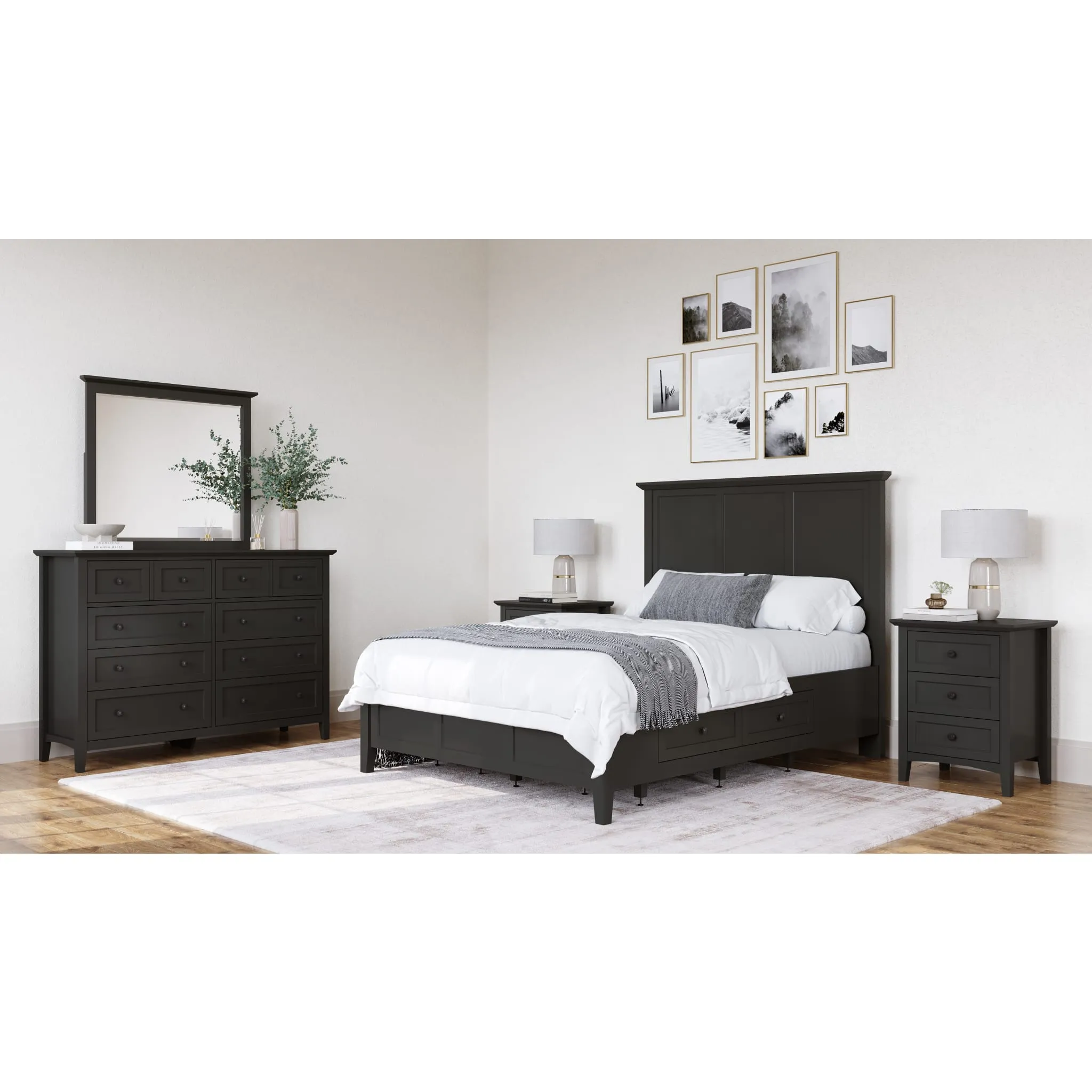 Grace Wall or Dresser Mirror in Raven Black