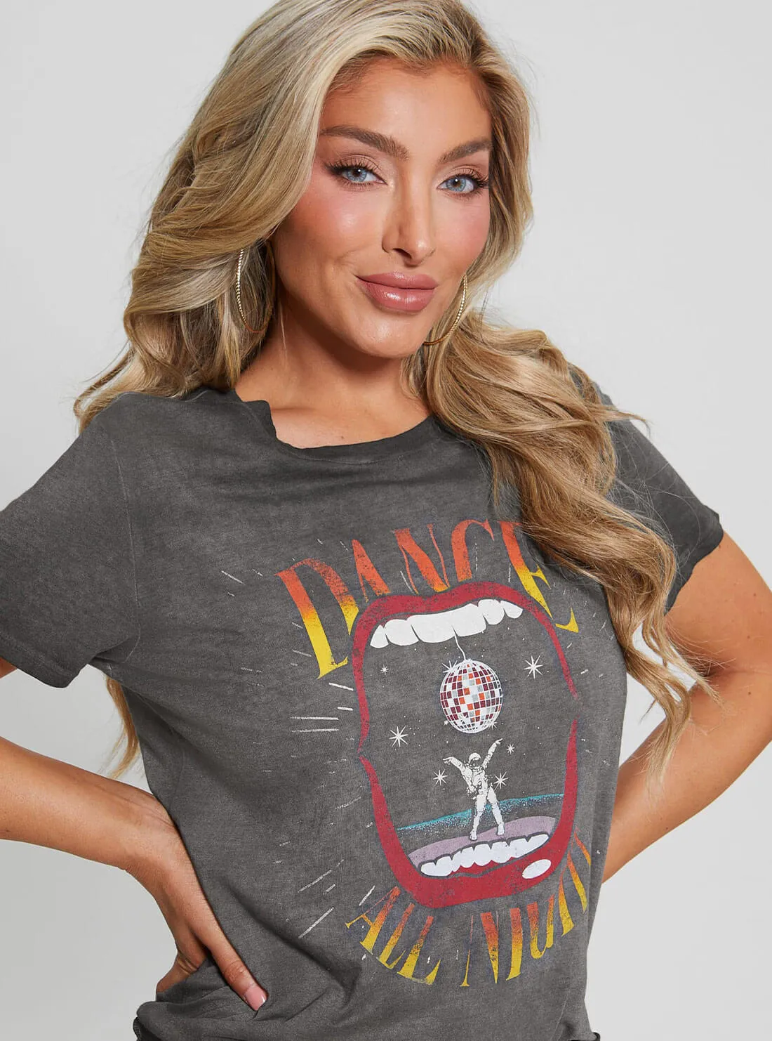 Grey Dance All Night Graphic T-Shirt