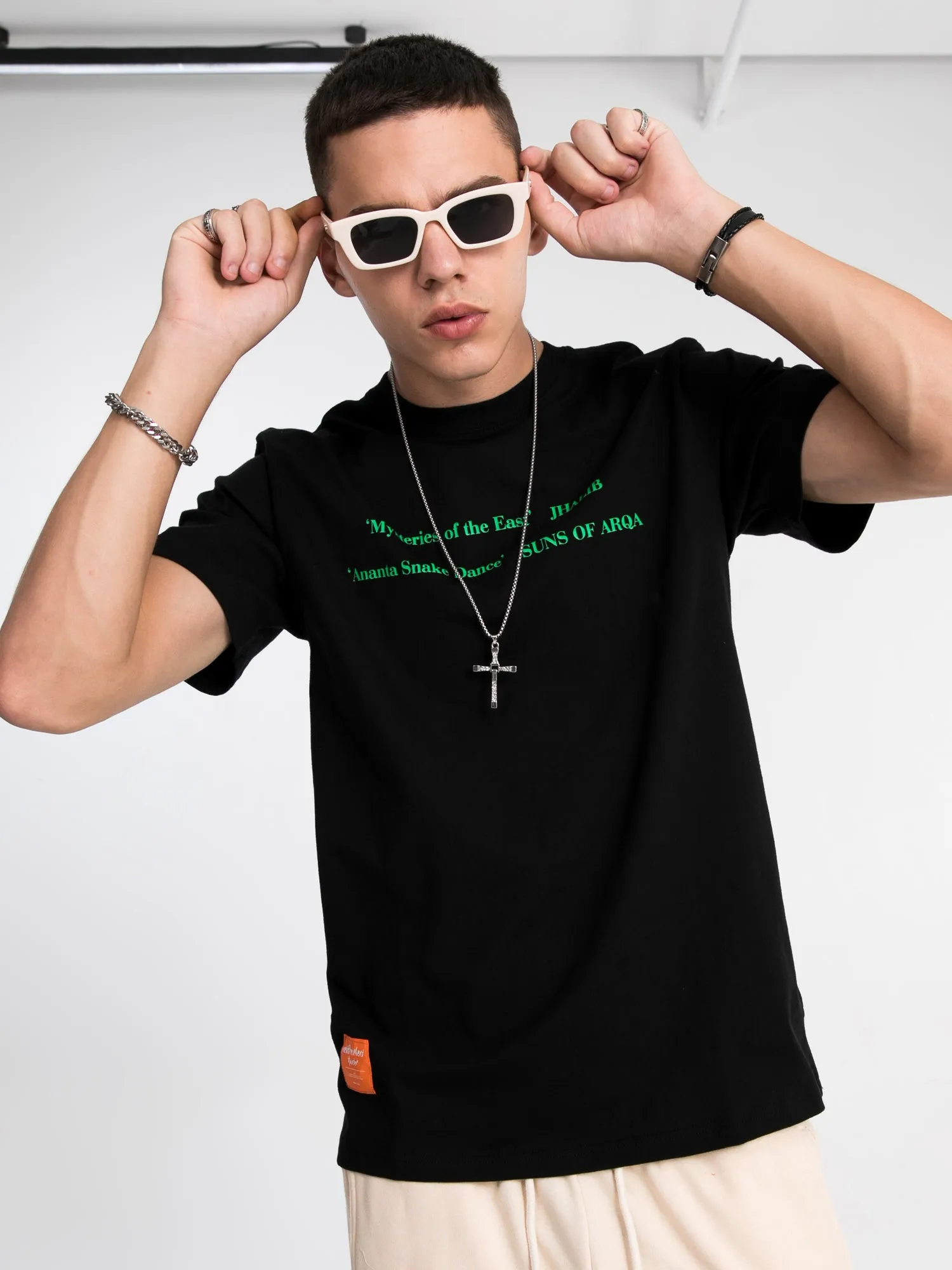 JUSTNOTAG National tide printed cotton Tees