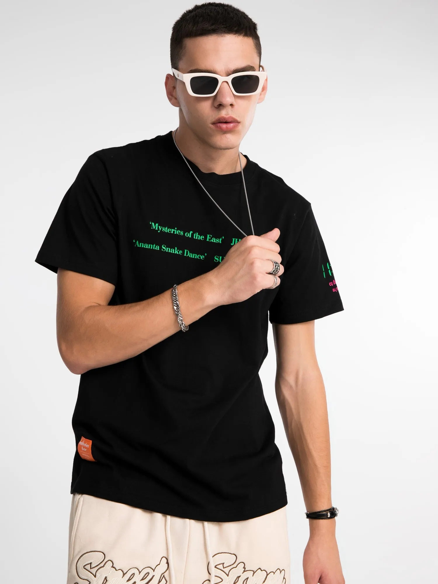 JUSTNOTAG National tide printed cotton Tees