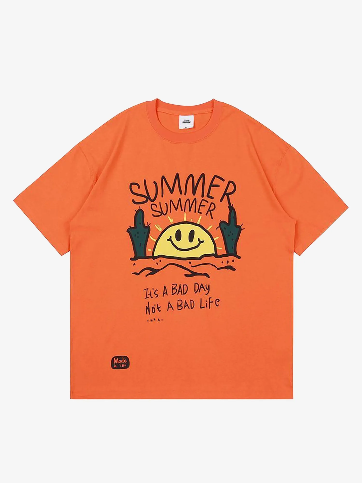 JUSTNOTAG Stick Figure Desert Sunrise Short Sleeve Tees