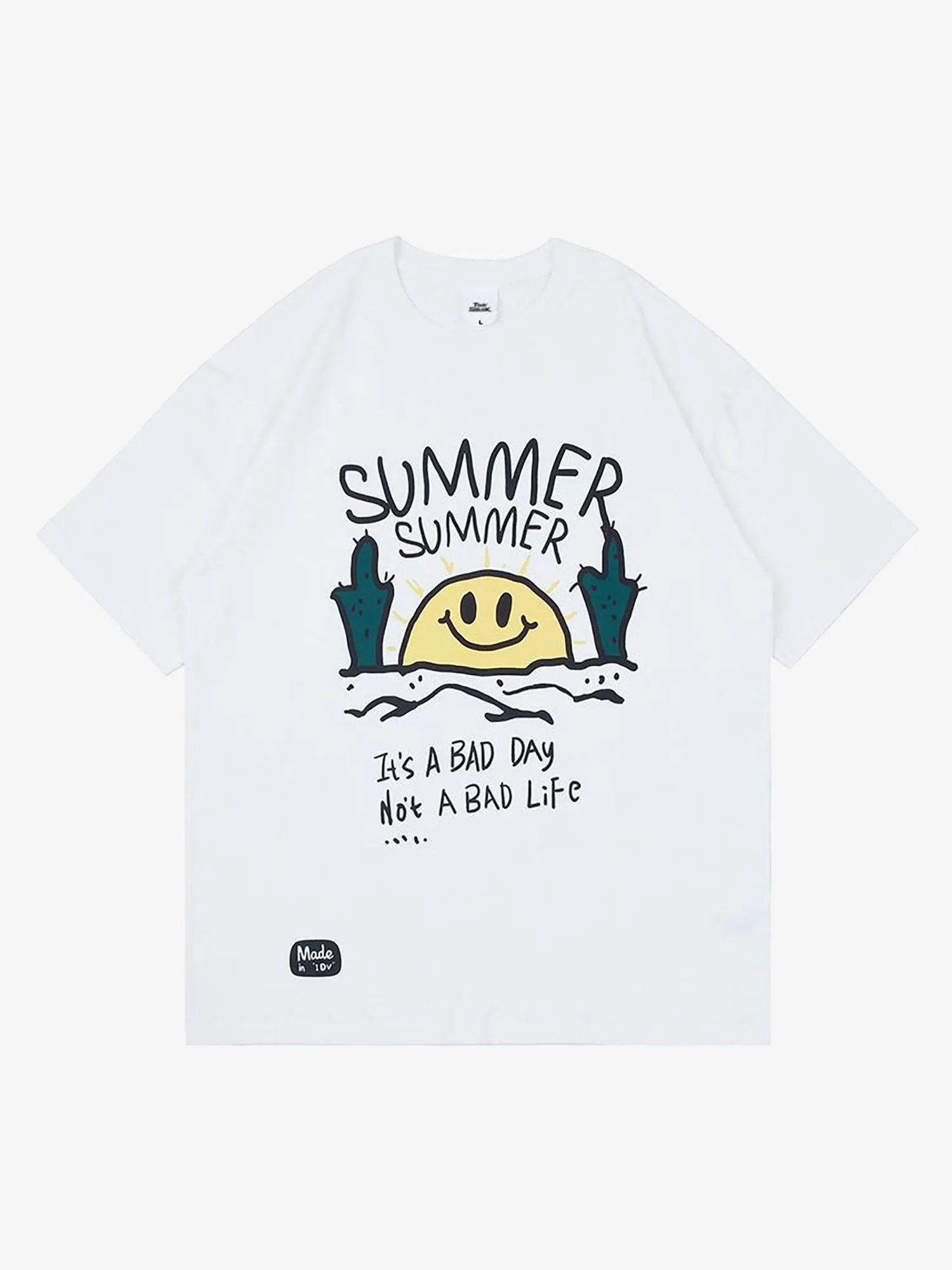 JUSTNOTAG Stick Figure Desert Sunrise Short Sleeve Tees