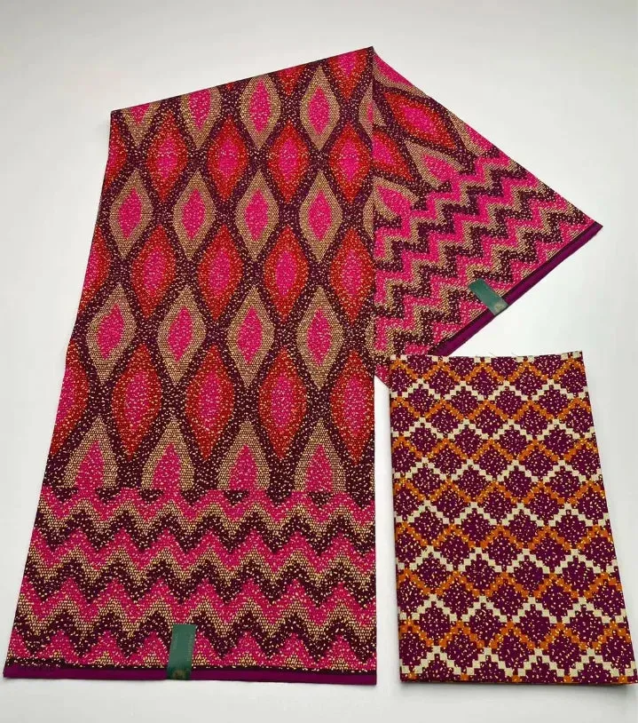 Kente Cotton African Print Wax Fabric 4 2yards Nigeria Ghana Style Sewing Dress Craft DIy