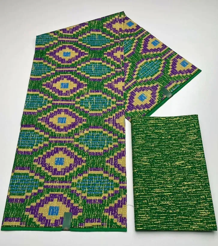 Kente Cotton African Print Wax Fabric 4 2yards Nigeria Ghana Style Sewing Dress Craft DIy