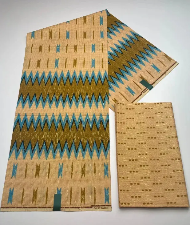 Kente Cotton African Print Wax Fabric 4 2yards Nigeria Ghana Style Sewing Dress Craft DIy
