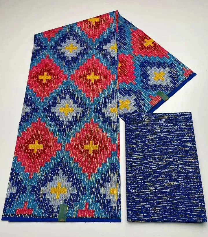 Kente Cotton African Print Wax Fabric 4 2yards Nigeria Ghana Style Sewing Dress Craft DIy