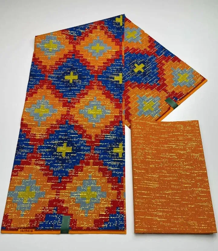 Kente Cotton African Print Wax Fabric 4 2yards Nigeria Ghana Style Sewing Dress Craft DIy