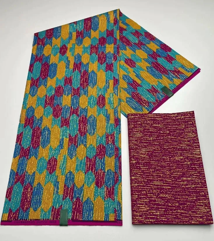 Kente Cotton African Print Wax Fabric 4 2yards Nigeria Ghana Style Sewing Dress Craft DIy