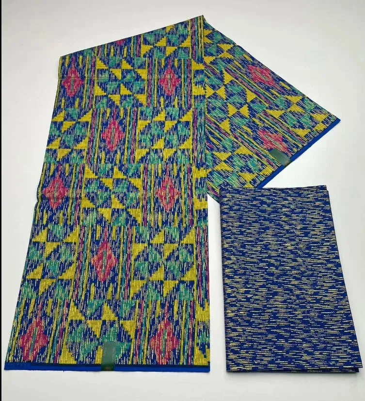 Kente Cotton African Print Wax Fabric 4 2yards Nigeria Ghana Style Sewing Dress Craft DIy