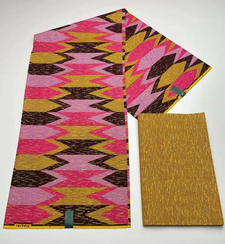 Kente Cotton African Print Wax Fabric 4 2yards Nigeria Ghana Style Sewing Dress Craft DIy