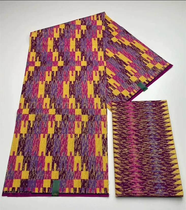 Kente Cotton African Print Wax Fabric 4 2yards Nigeria Ghana Style Sewing Dress Craft DIy