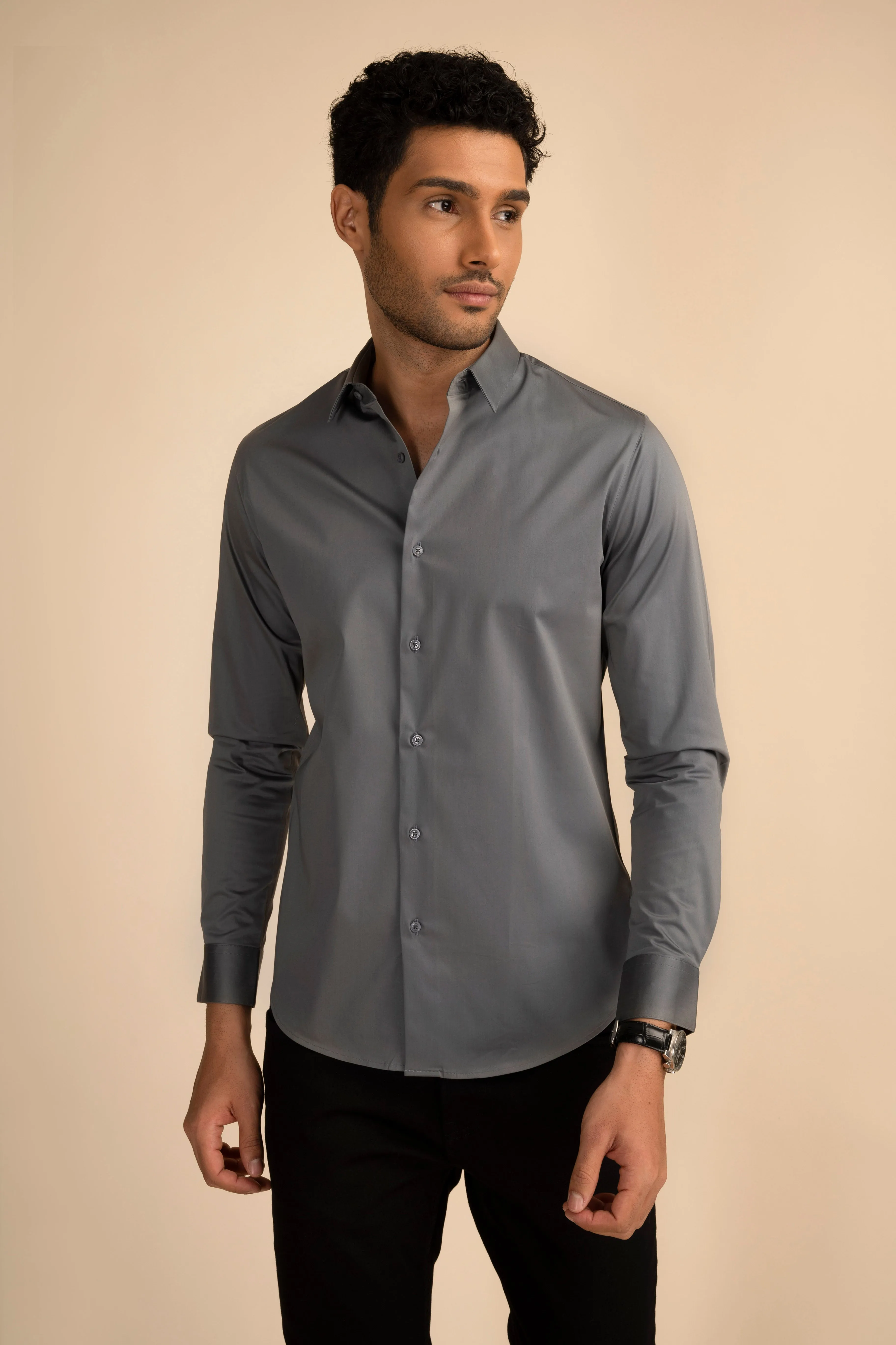 Shadow Stretch Satin Shirt