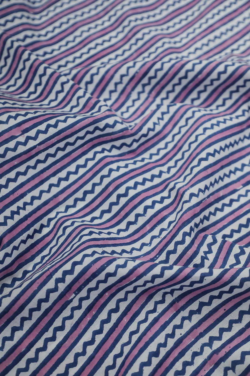 Stripe Pattern Sanganeri Cotton Fabric - 0.85m