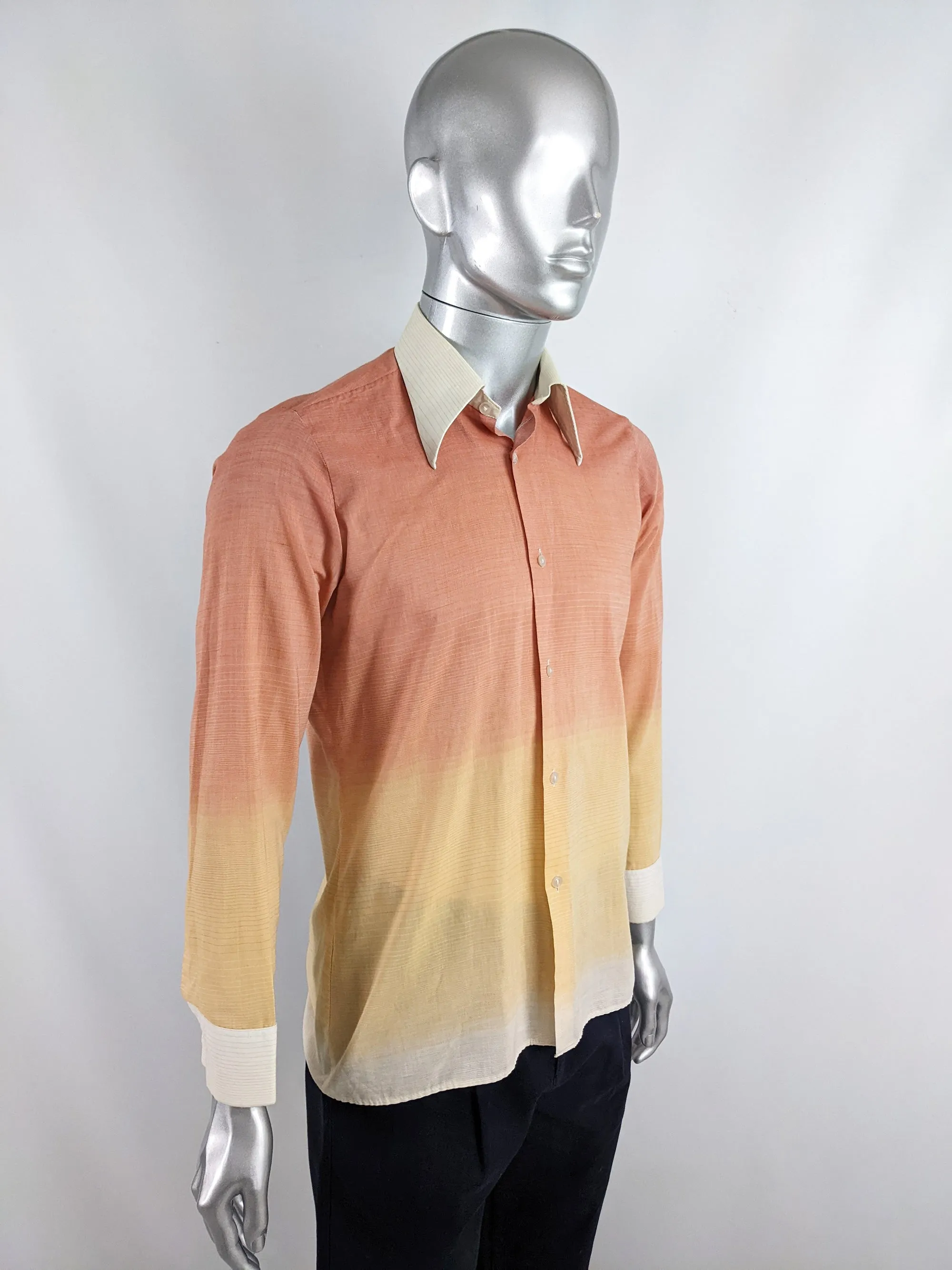 Tootal Vintage Mens Long Sleeve Shirt, 1970s