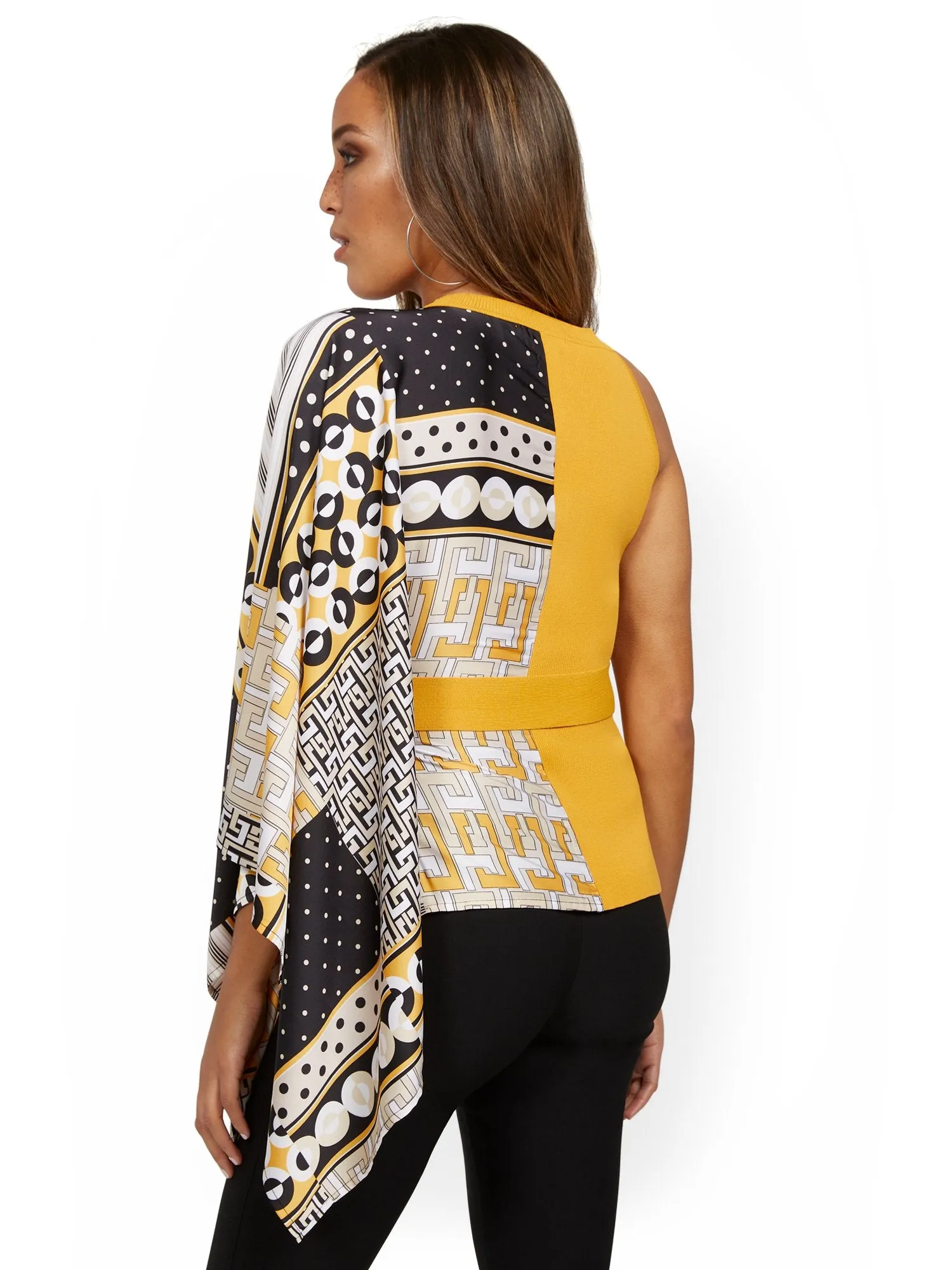Twofer Tank Geo-Print Sweater