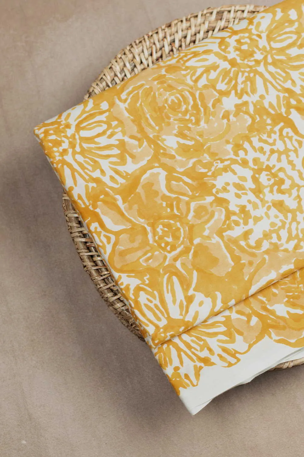 Yellow Garden Sanganeri Cotton Fabric - 0.7m
